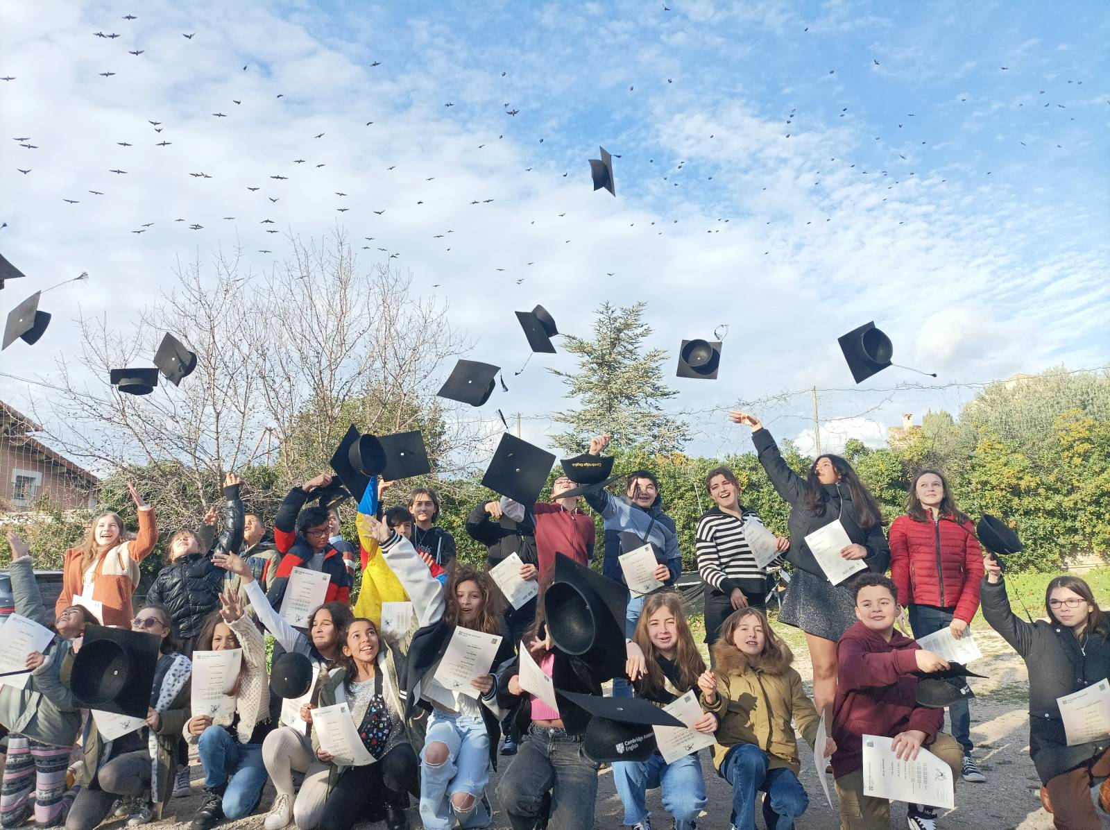 Cérémonie de remise des diplômes Cambridge au Jardin d'anglais